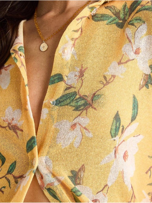 Chemise d'été en tricot à imprimé numérique bianco lucci - Kiabi Chemise d'été en tricot à imprimé numérique bianco lucci - Kiabi