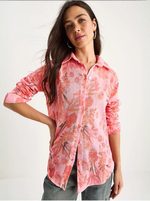 Chemise d'été en tricot à imprimé numérique bianco lucci - Kiabi Chemise d'été en tricot à imprimé numérique bianco lucci - Kiabi