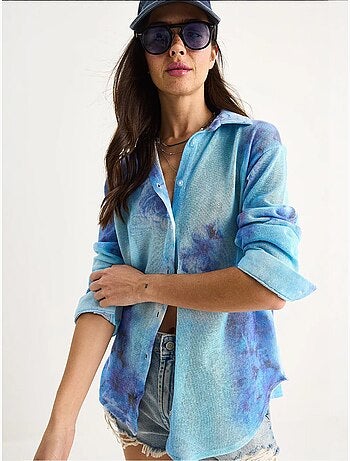 Chemise d'été en tricot à imprimé numérique lucci