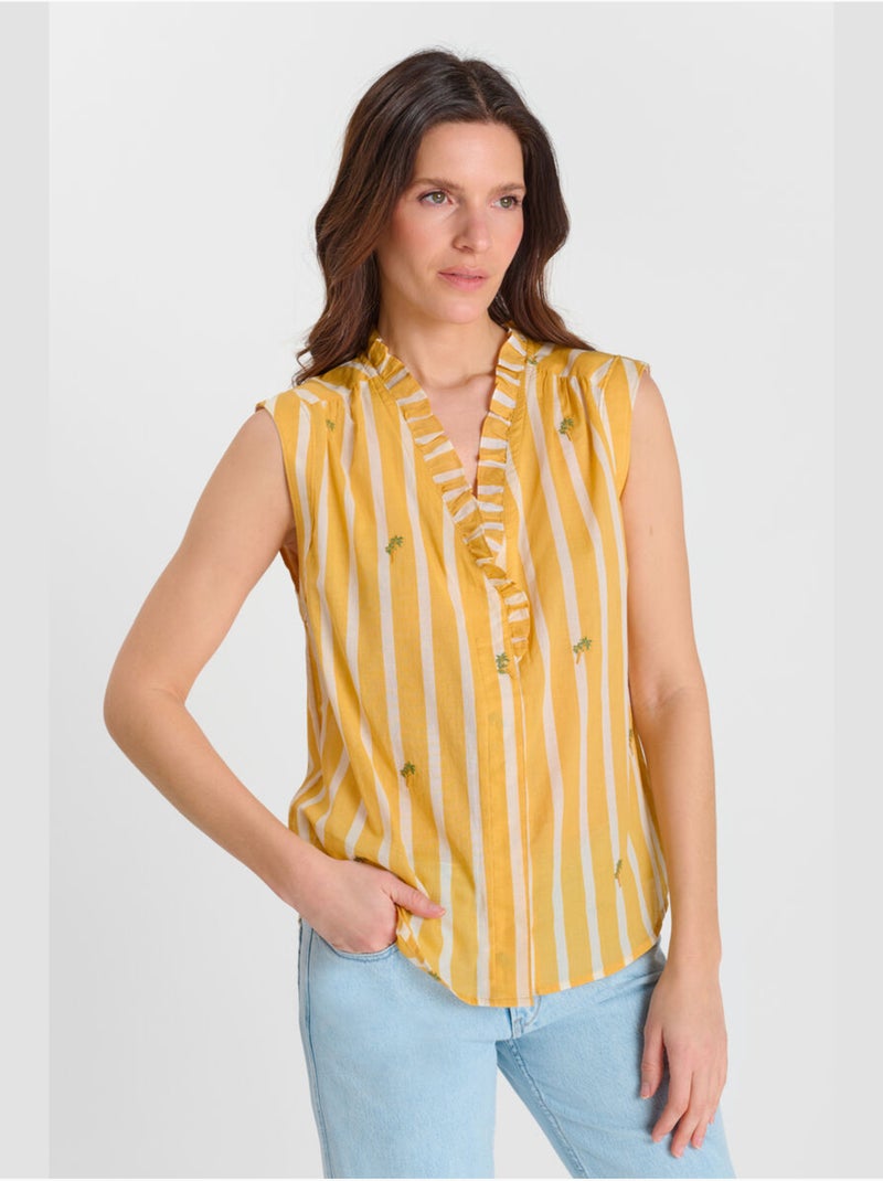 Chemise DINA 'Le Temps Des Cerises' Jaune - Kiabi
