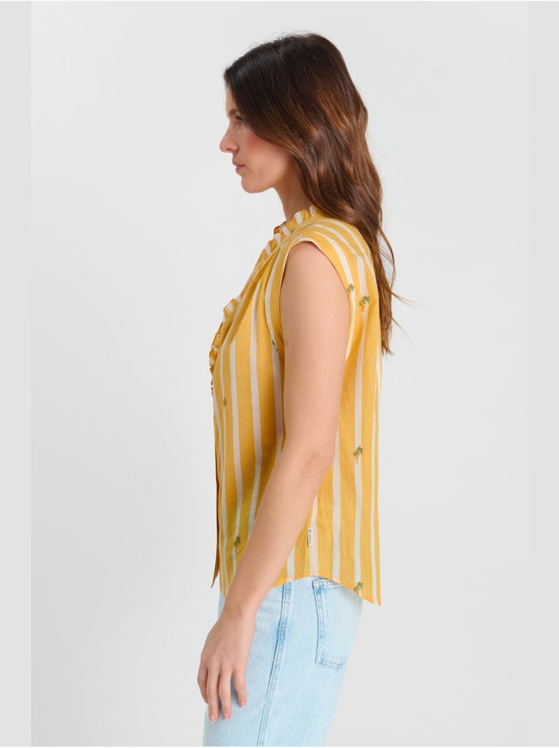 Chemise DINA 'Le Temps Des Cerises' Jaune - Kiabi