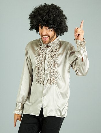 Chemise disco satinée