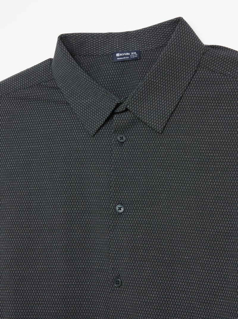 Chemise dobby à motif Noir - Kiabi