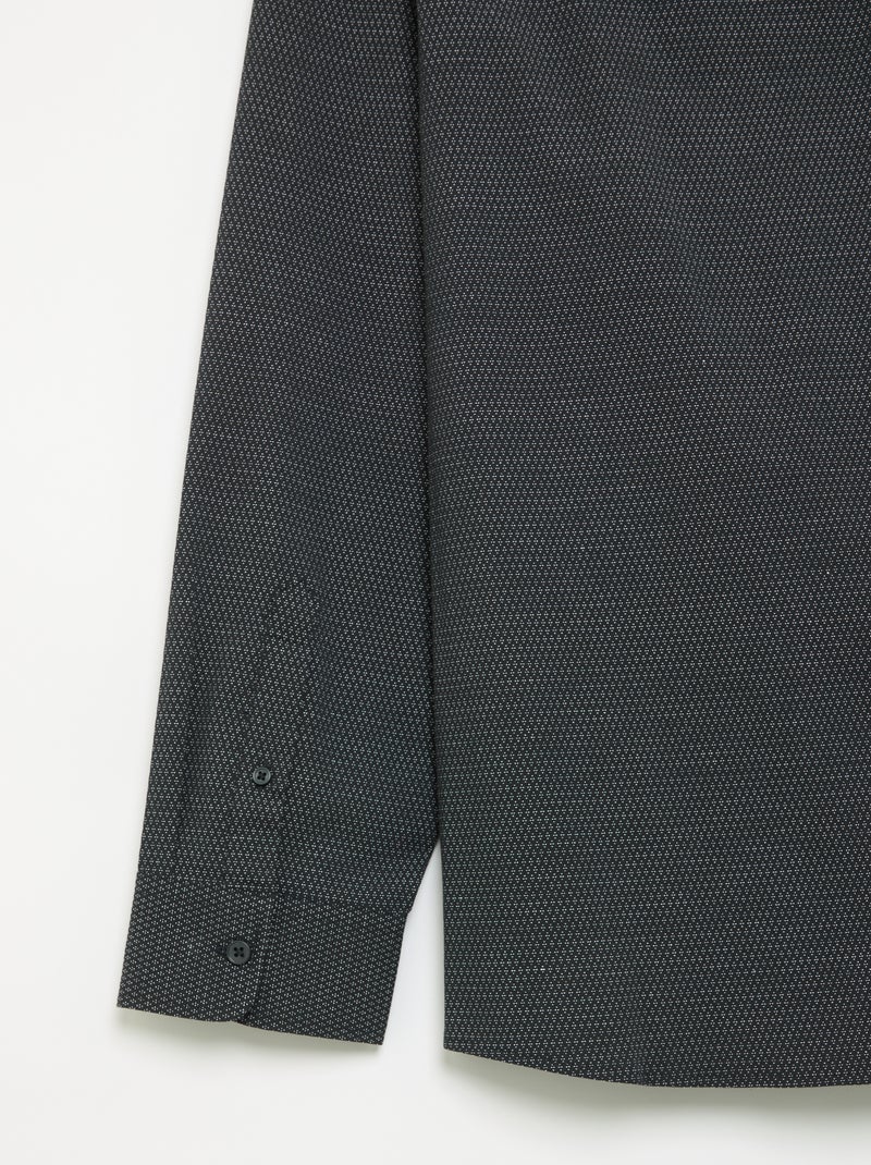Chemise dobby à motif Noir - Kiabi