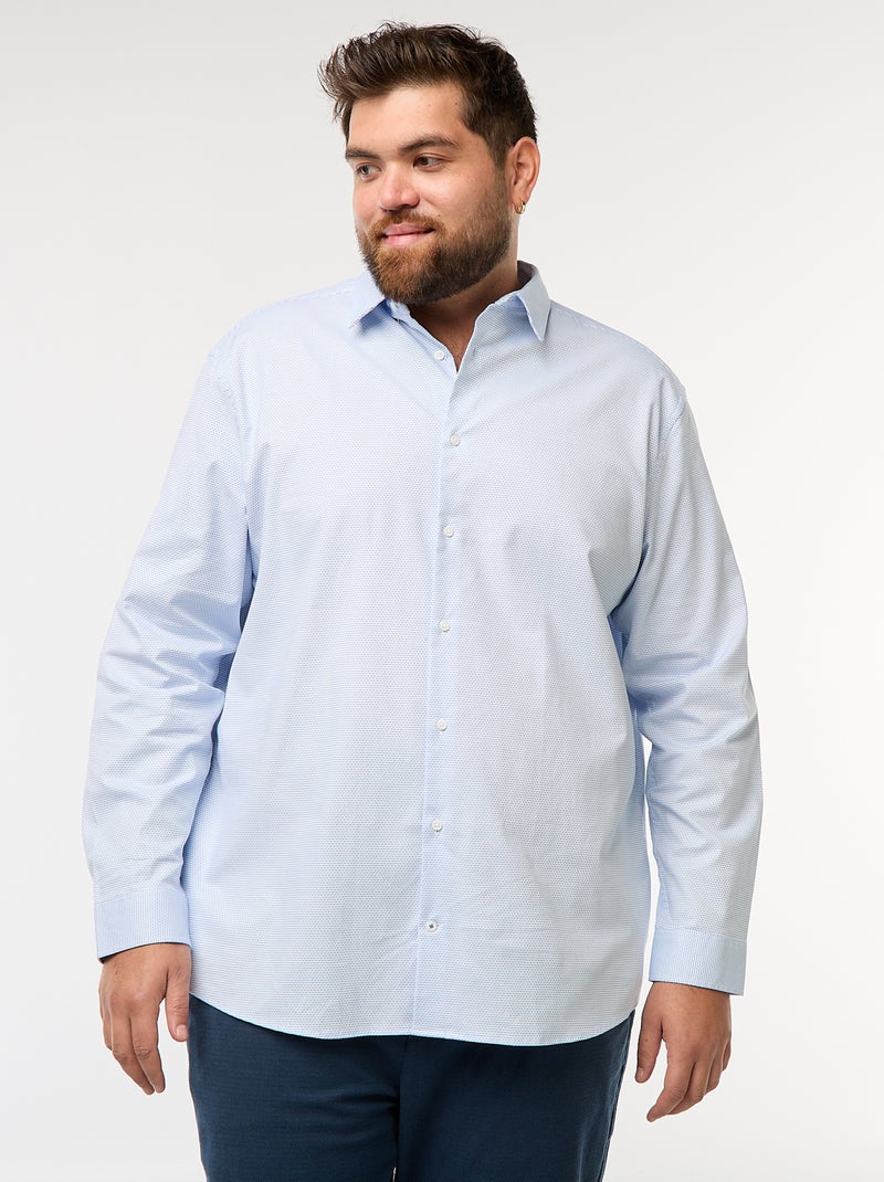 Chemise dobby coupe slim à motif Blanc - Kiabi