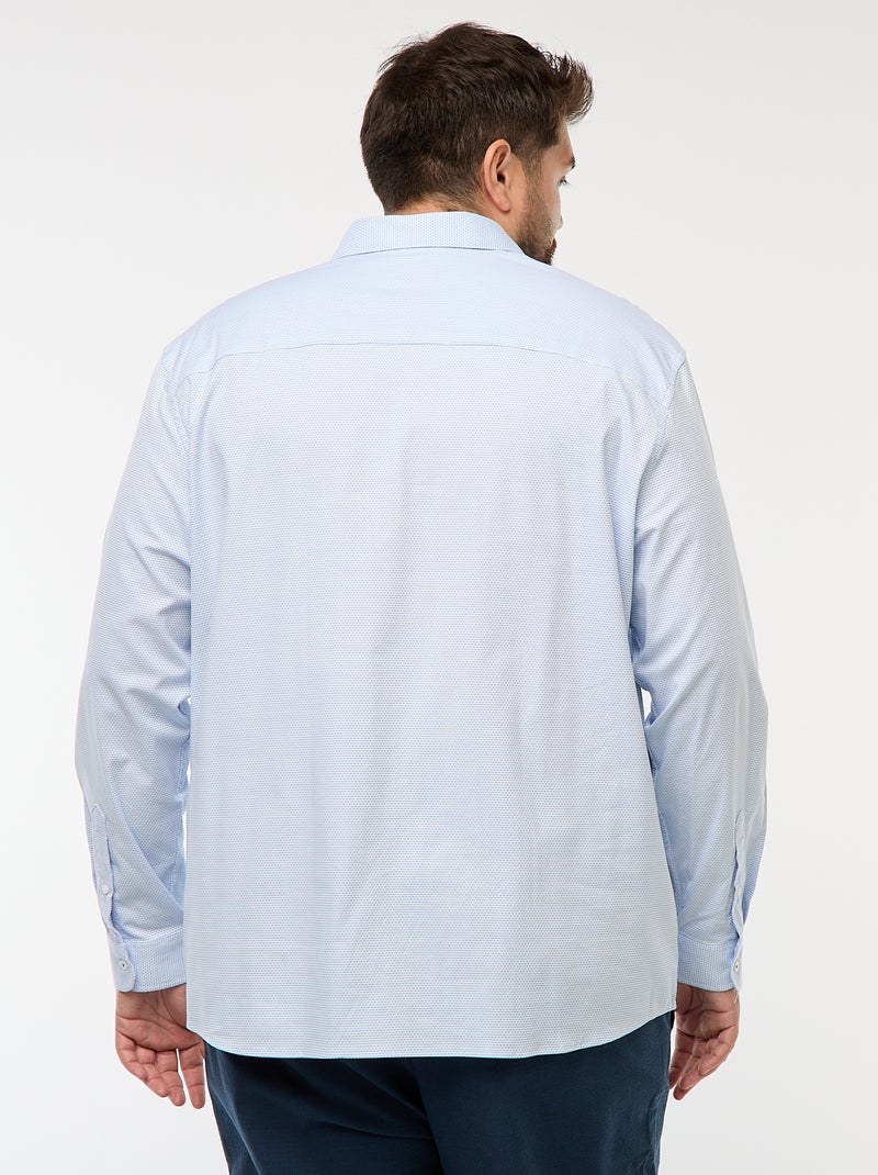 Chemise dobby coupe slim à motif Blanc - Kiabi