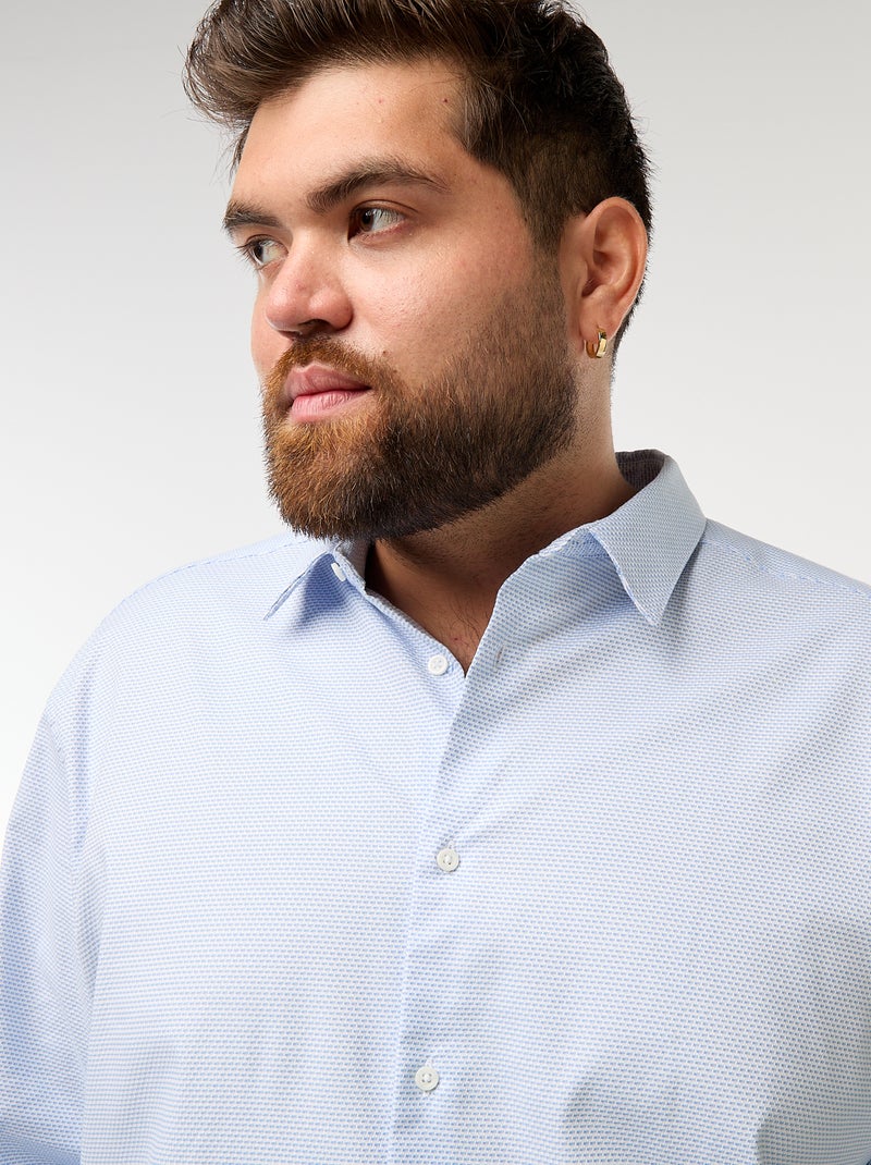 Chemise dobby coupe slim à motif Blanc - Kiabi