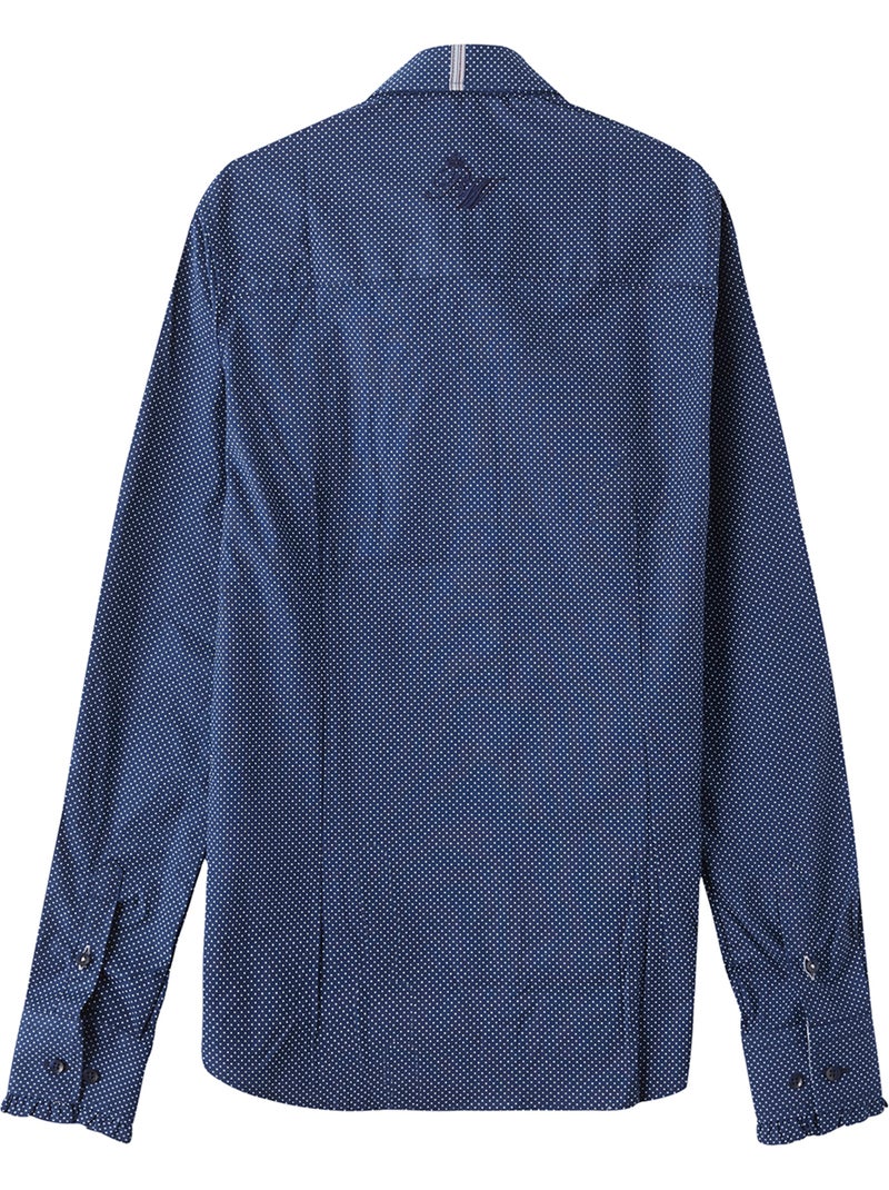 CHEMISE DOTS GATHERS Bleu - Kiabi
