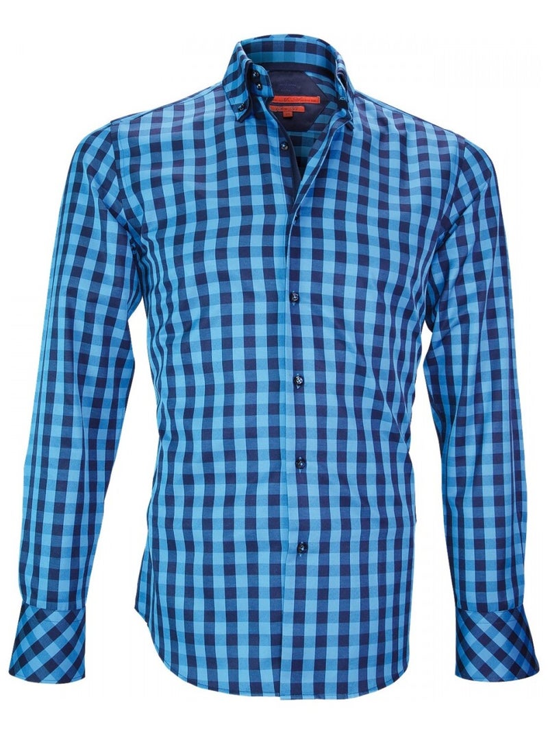 Chemise double col CARDIFF Bleu - Kiabi