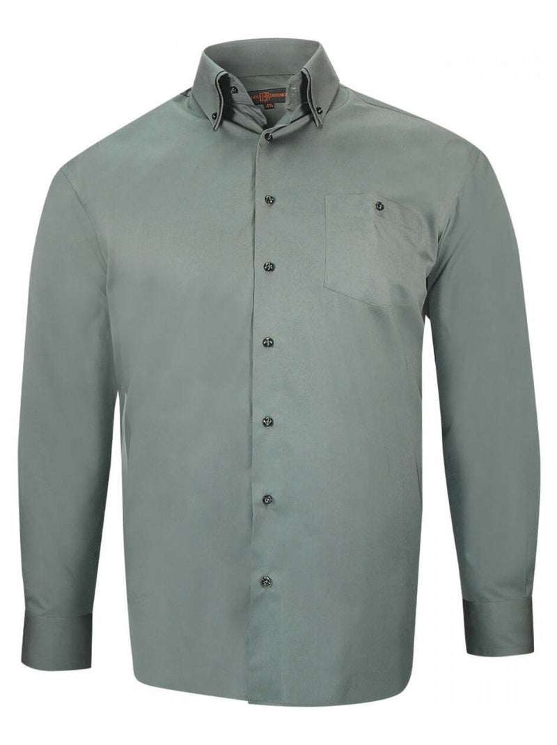 Chemise double col repassage facile COLBUNI Vert - Kiabi
