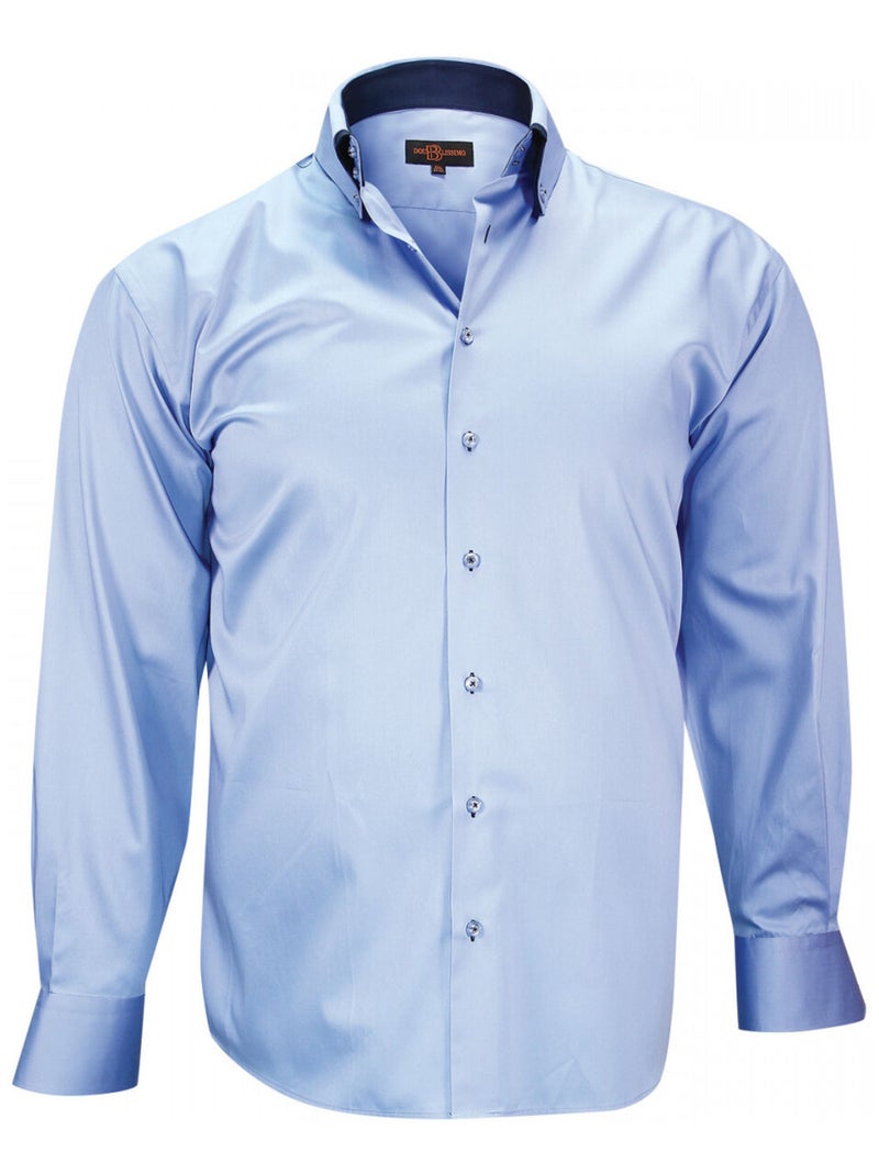 Chemise double col TASCOLI Bleu clair - Kiabi