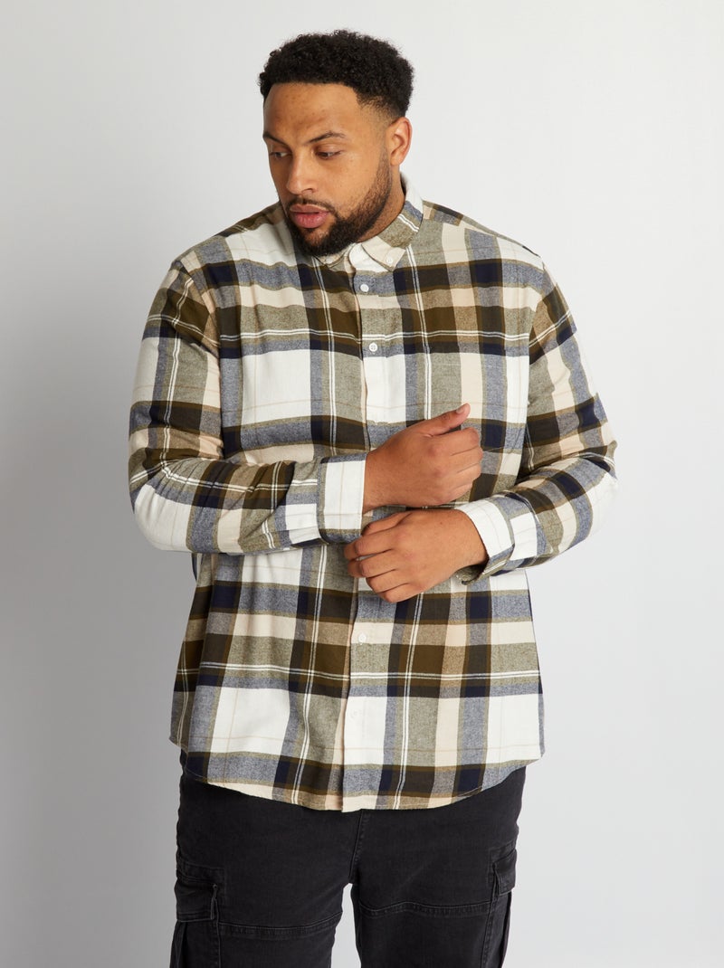 Chemise droite à carreaux Vert/blanc - Kiabi