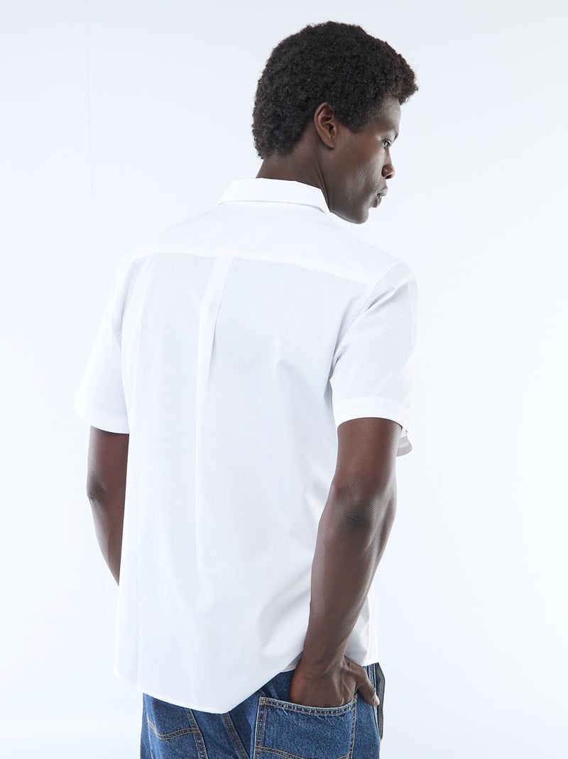 Chemise droite à manches courtes Blanc - Kiabi