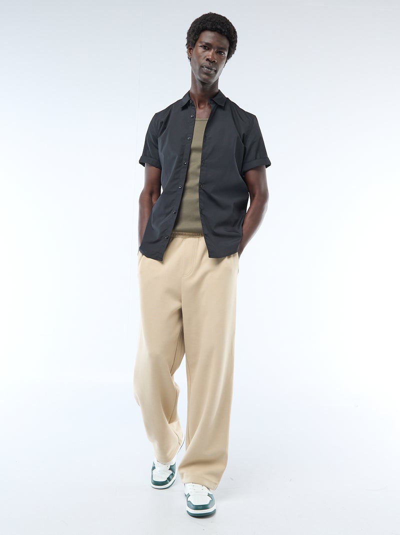 Chemise droite à manches courtes Noir - Kiabi