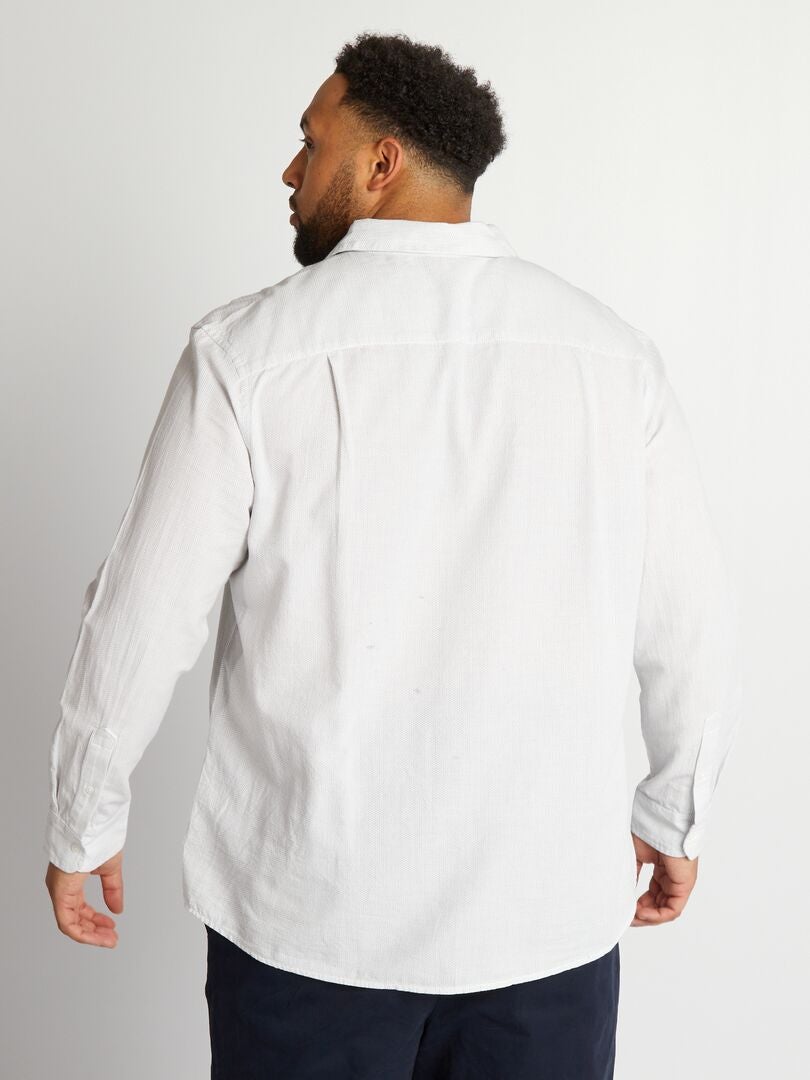 Chemise droite à manches longues Blanc - Kiabi