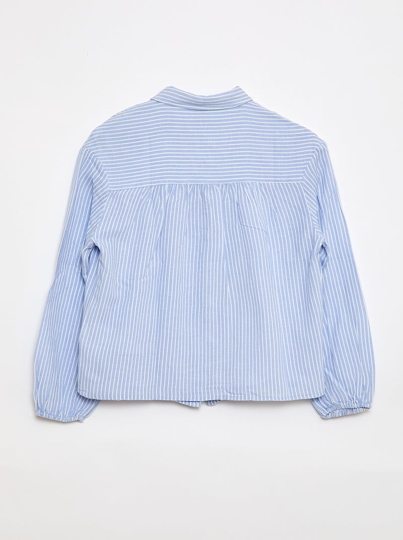 Chemise droite à rayures -  Facile à enfiler Bleu - Kiabi