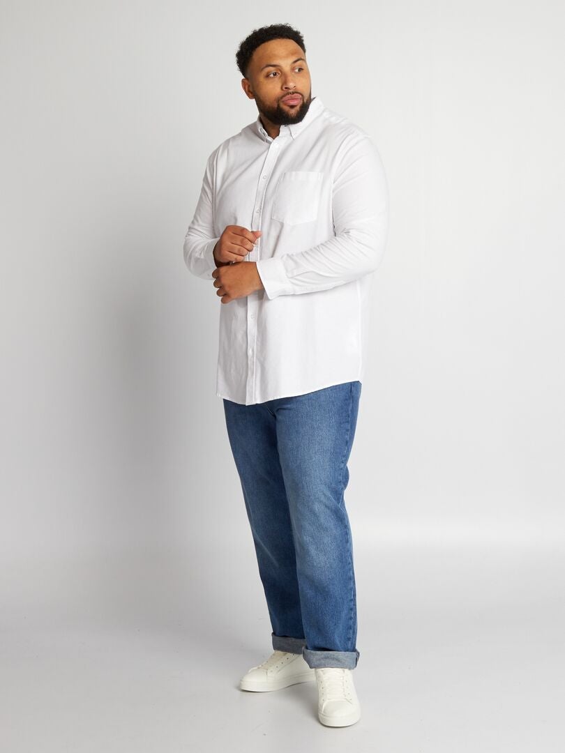 Chemise droite avec poche blanc - Kiabi