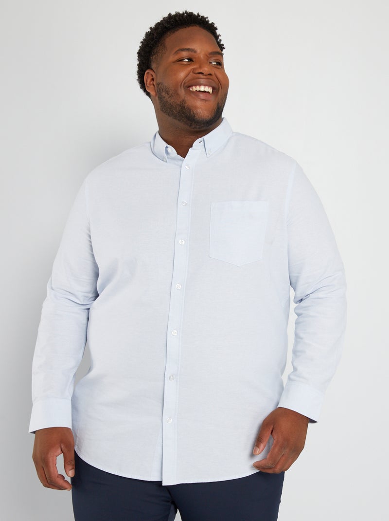 Chemise droite avec poche Bleu - Kiabi