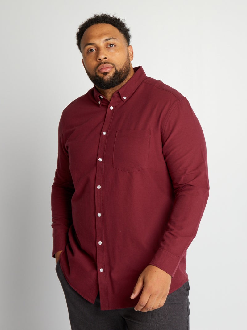 Chemise droite avec poche Rouge - Kiabi