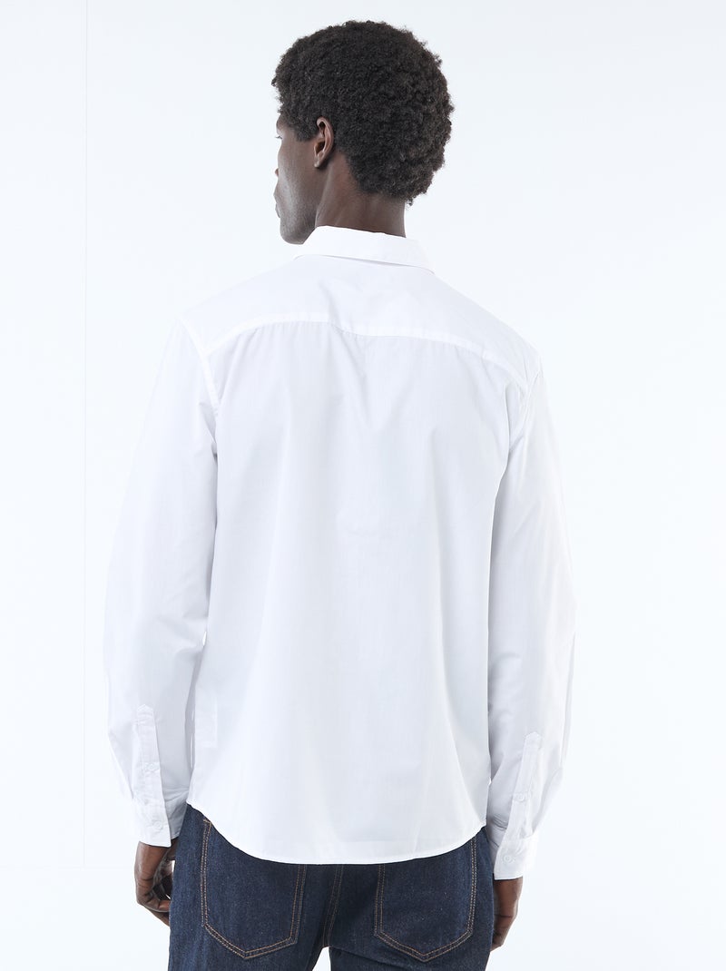 Chemise droite blanche Blanc - Kiabi