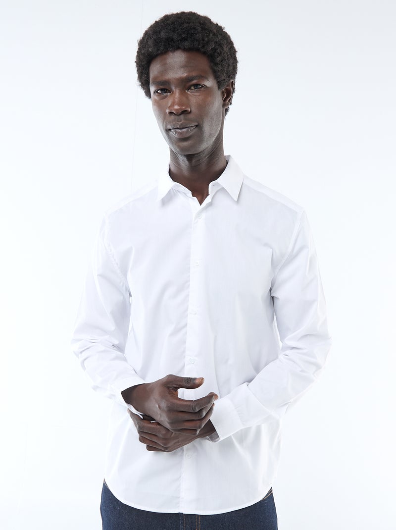 Chemise droite blanche Blanc - Kiabi