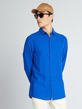 Chemise droite en lin et en coton - Kiabi