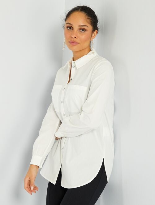 Chemise coton blanc femme pas cher Kiabi