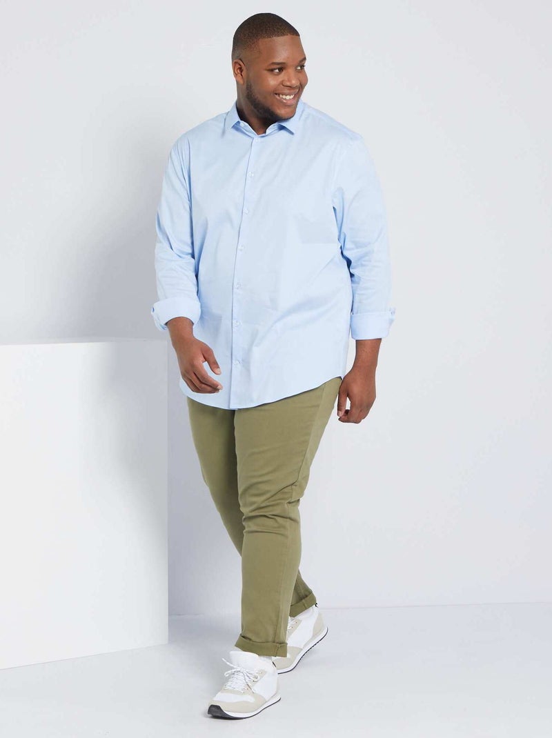 Chemise droite et stretch Bleu ciel - Kiabi