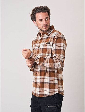 Chemise droite homme à carreaux en 100% coton 'deeluxe'
