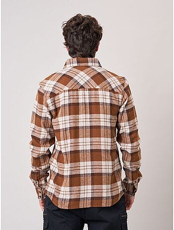 Chemise droite homme à carreaux en 100% coton 'deeluxe'