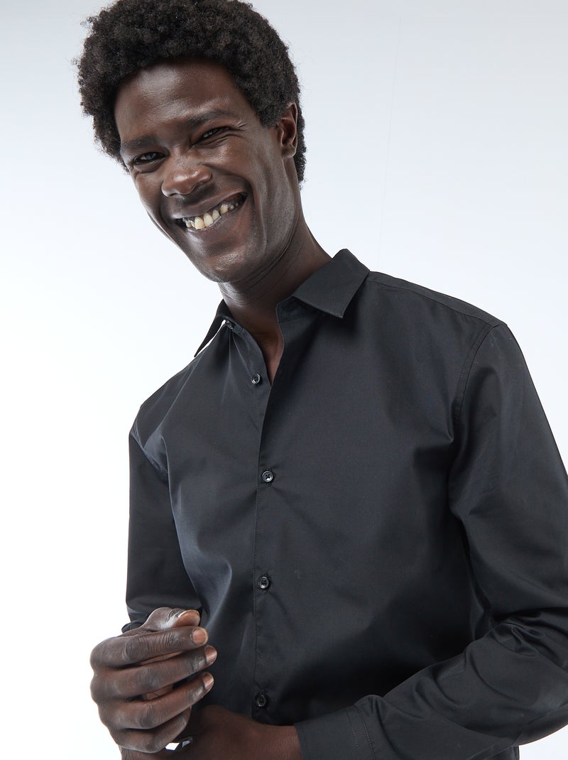 Chemise droite Noir - Kiabi
