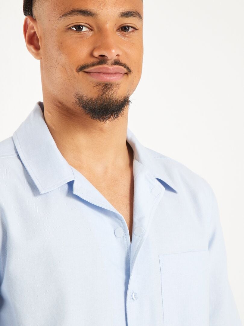 Chemise droite unie - facile à enfiler Bleu - Kiabi
