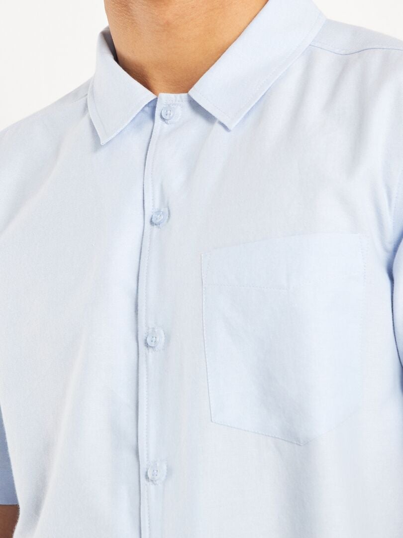Chemise droite unie - facile à enfiler Bleu - Kiabi