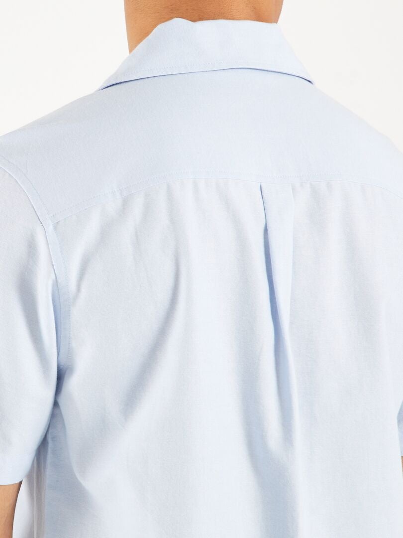 Chemise droite unie - facile à enfiler Bleu - Kiabi