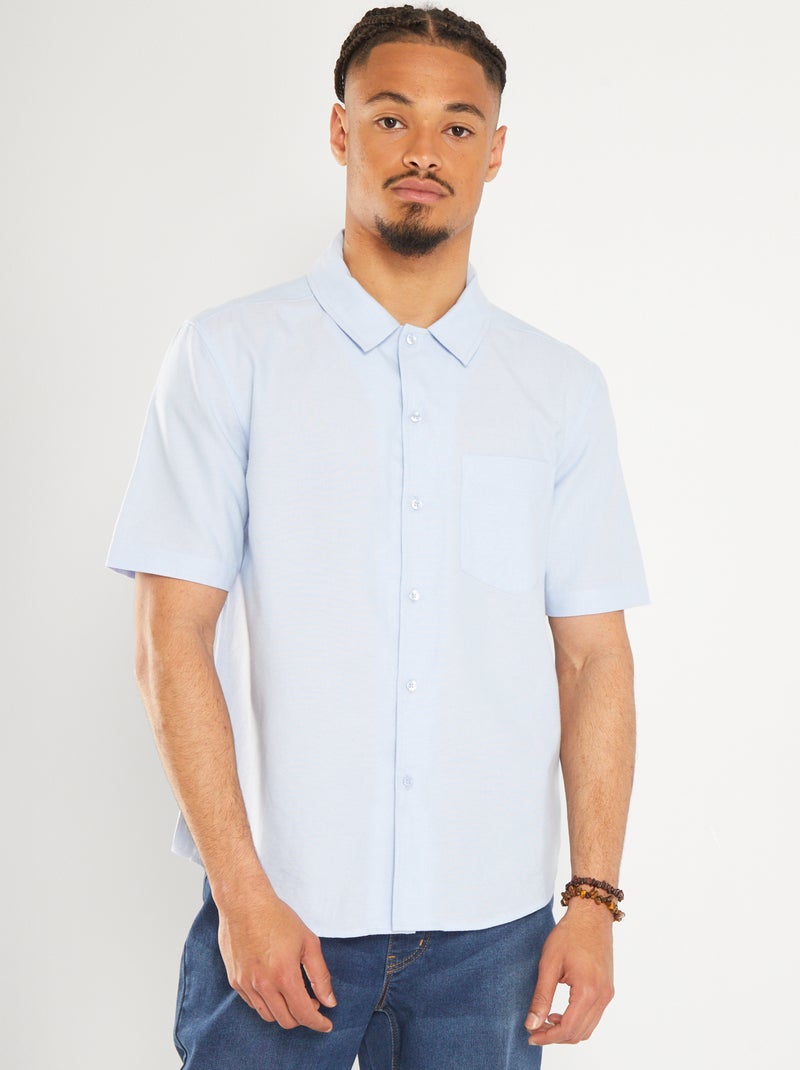 Chemise droite unie - So Easy Bleu - Kiabi
