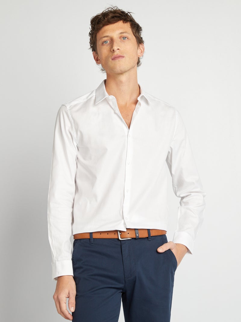 Chemise droite unie blanc - Kiabi