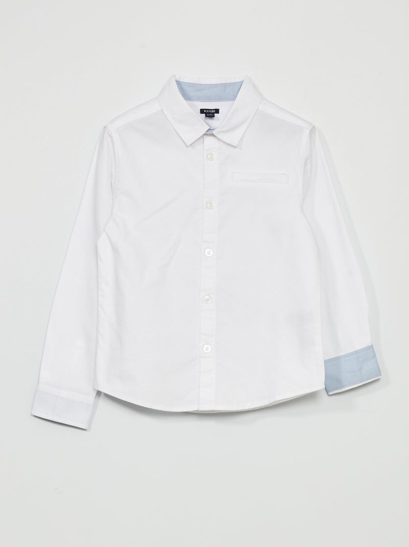 Chemise droite unie blanc - Kiabi