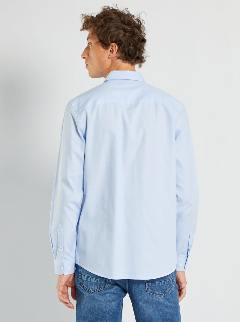 Chemise droite unie bleu ciel - Kiabi