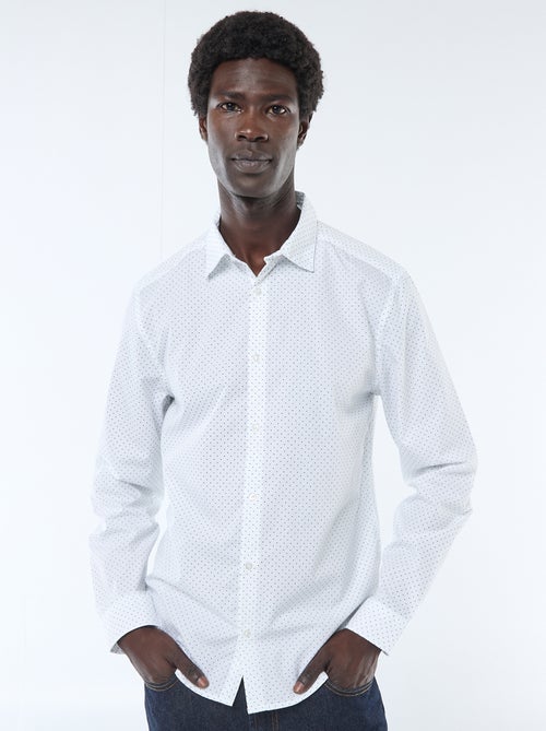 Chemise droite/regular à pois - Kiabi