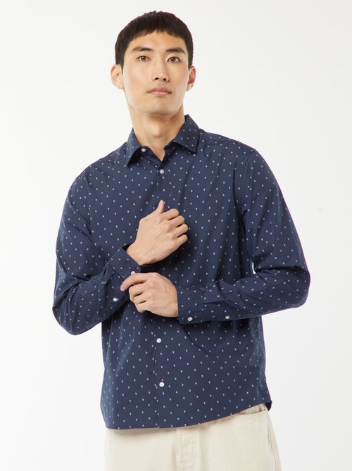 Chemise droite/regular à pois - Kiabi