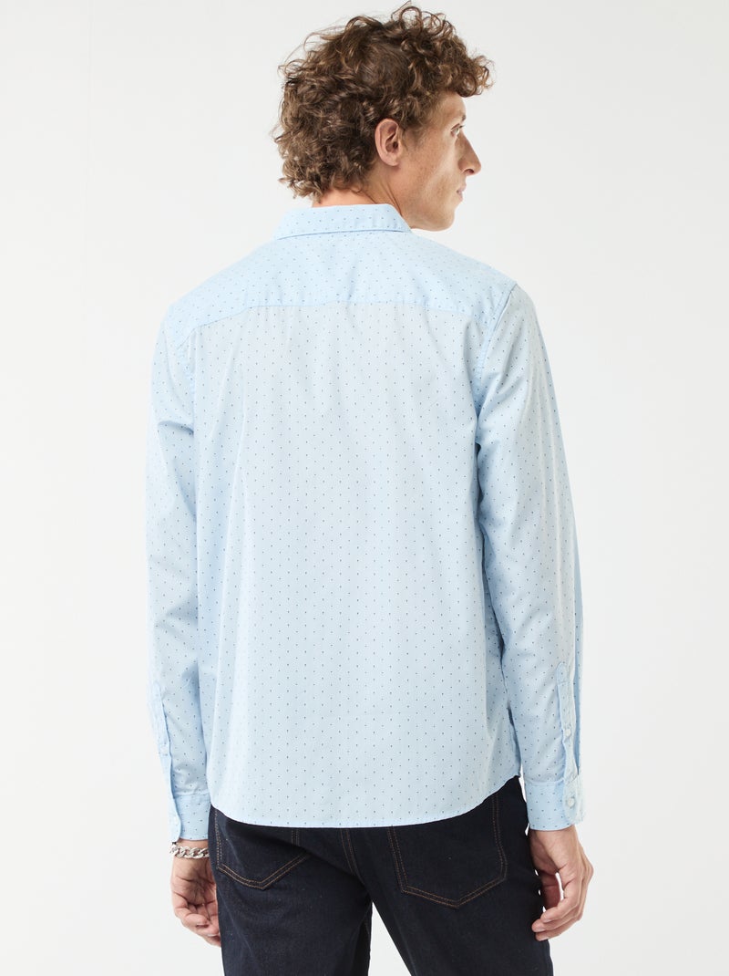 Chemise droite/regular à pois Bleu - Kiabi