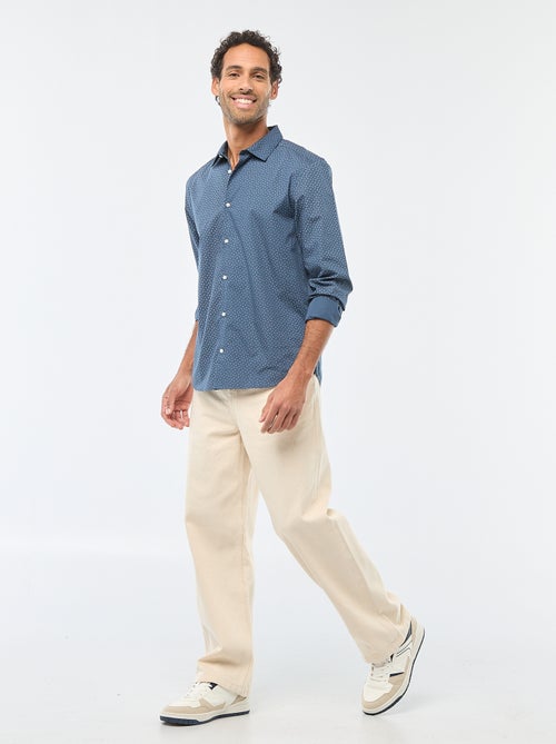 Chemise droite/regular à pois - Kiabi