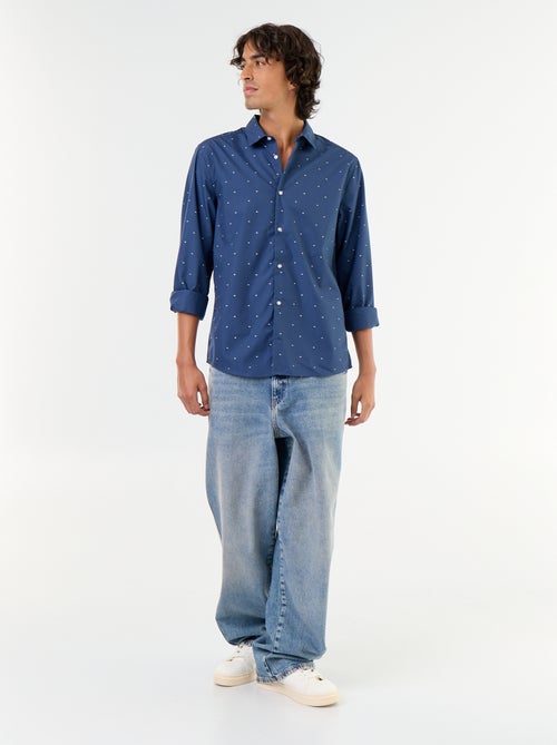 Chemise droite/regular à pois - Kiabi