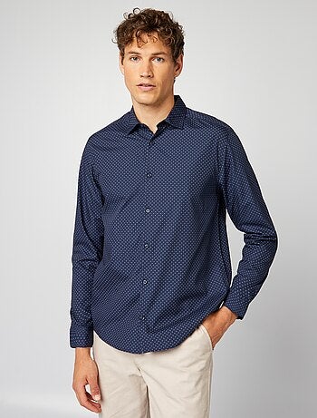 Chemise droite/regular à pois