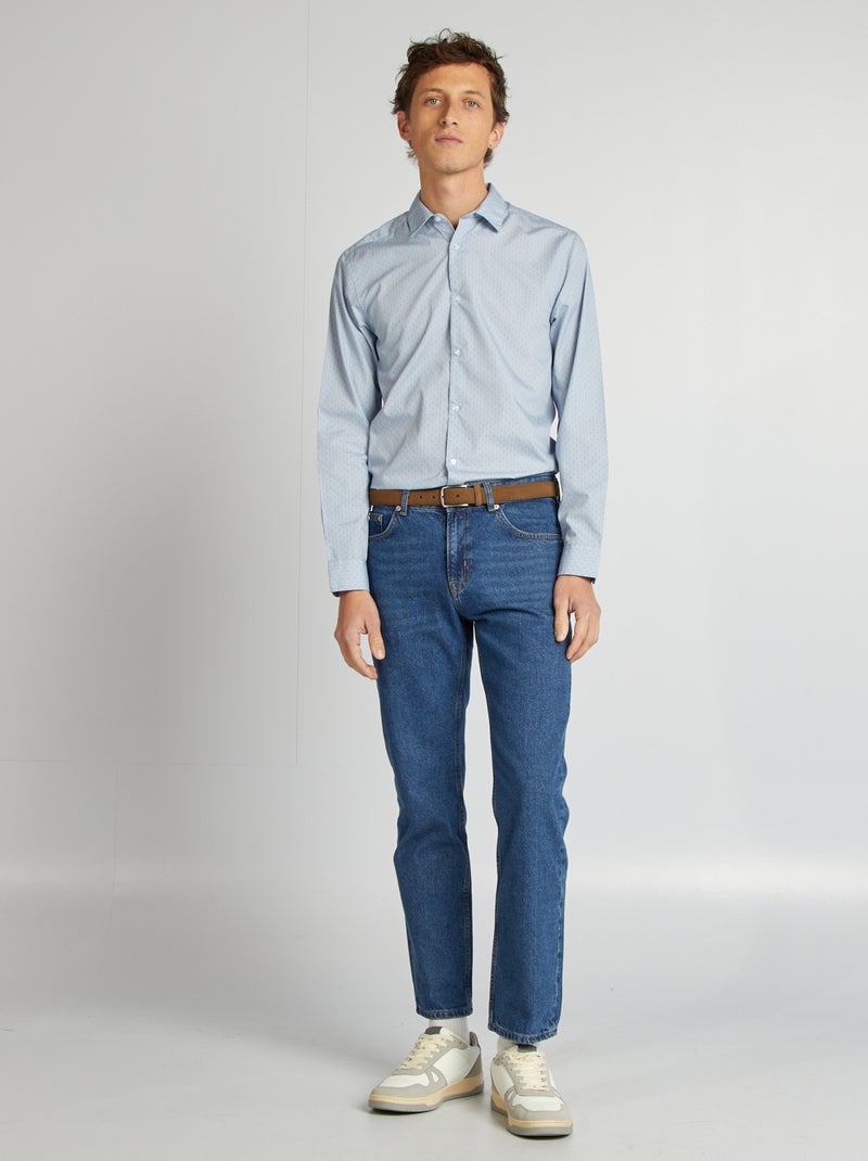 Chemise droite/regular à pois Bleu - Kiabi