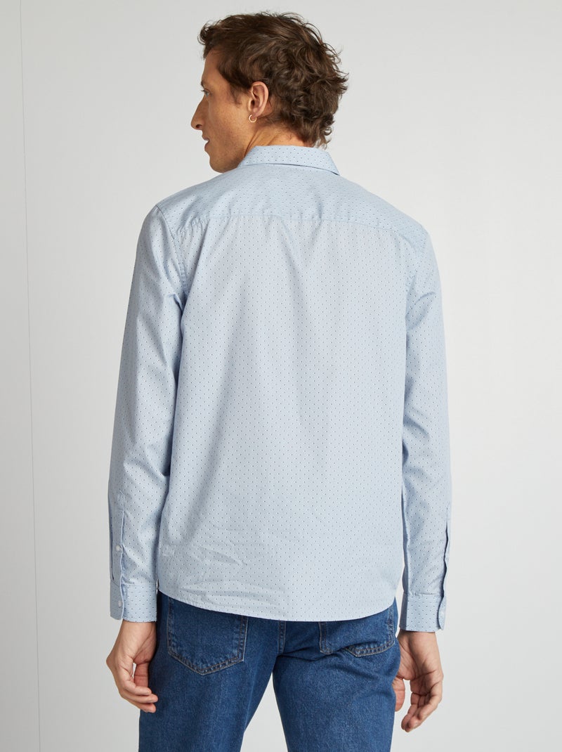 Chemise droite/regular à pois Bleu - Kiabi