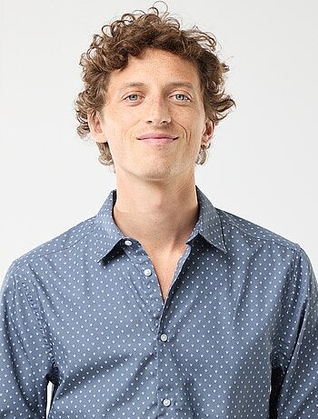 Chemise droite/regular à pois
