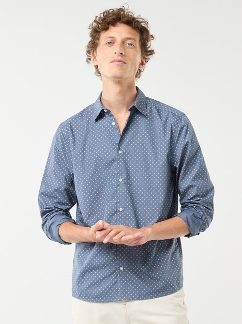 Chemise droite/regular à pois - Kiabi