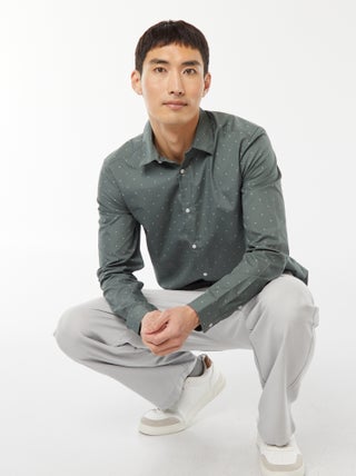 Chemise droite/regular à pois
