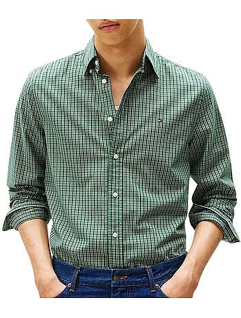 Chemise e à carreaux Homme Tommy Hilfiger Flex Poplin